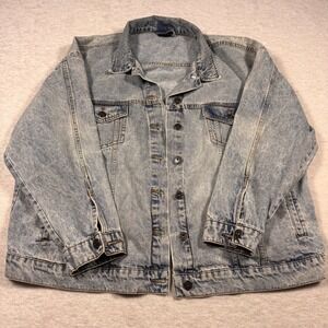 Esmara Women's Acid Wash Blue Denim Trucker Jacket Size 16